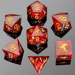 Red Captured Magic Sharp Resin Dice